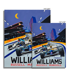Load image into Gallery viewer, Mansell Russell Williams - Formula 1 Fine Art Print