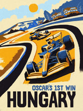 Load image into Gallery viewer, Hungary 2024 - Oscar Piastri's First Win - Formula 1 Art Print - F1 Fine Art Print
