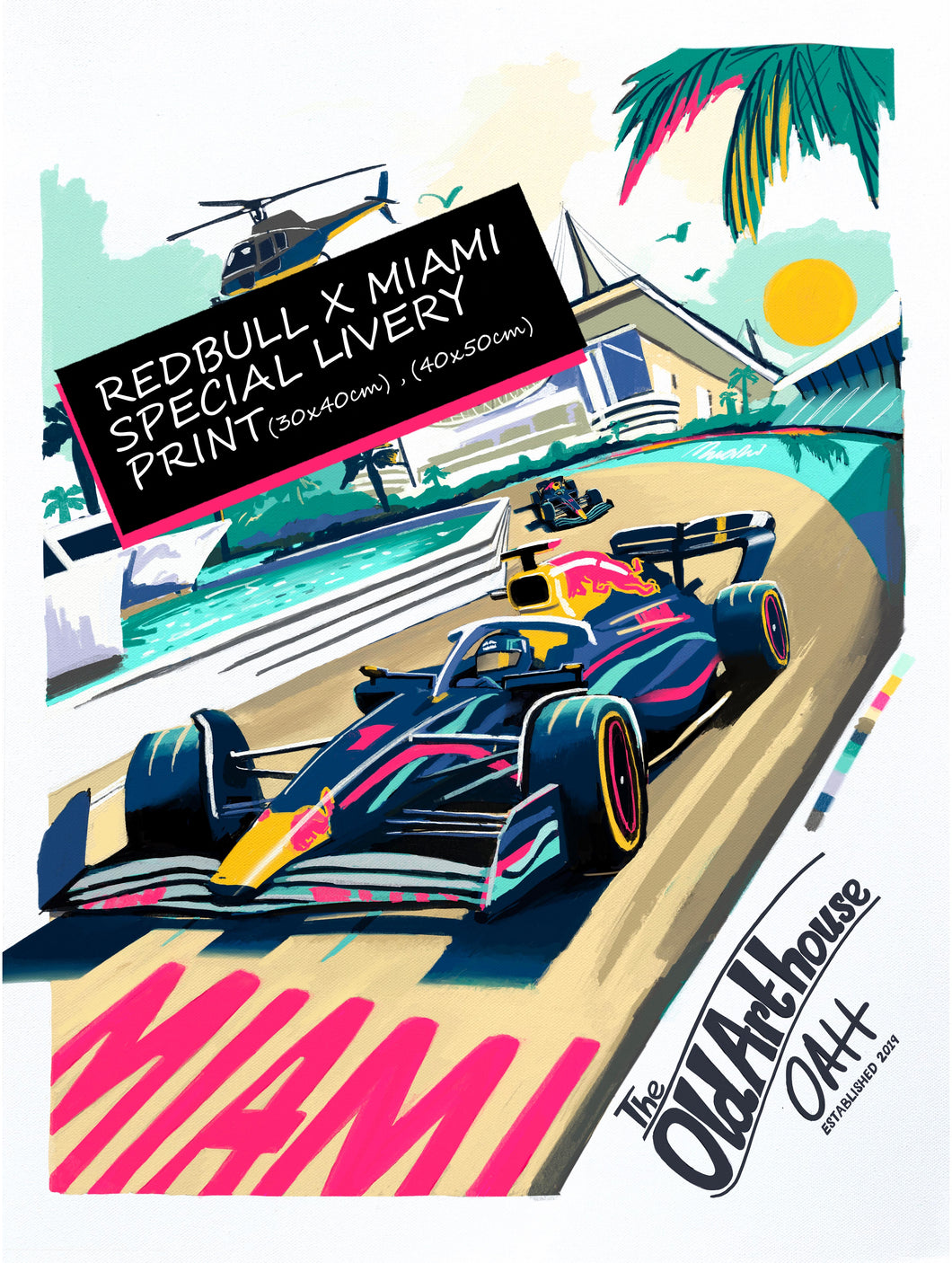 Red Bull X Miami Special Livery - Formula 1 Art Print - F1 Fine Art Print
