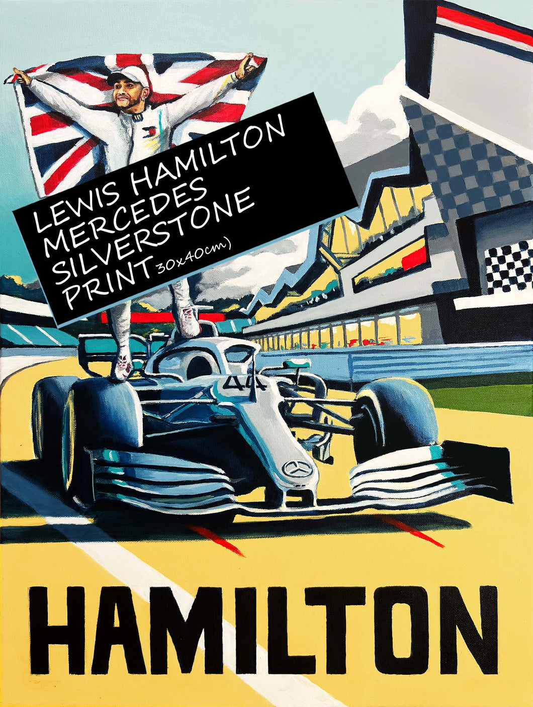 Lewis Hamilton Mercedes Silverstone - Formula 1 Art Print - F1 Fine Art Print