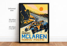 Load image into Gallery viewer, McLaren 1-2 Hungary - Formula 1 Art Print Fine Art Print
