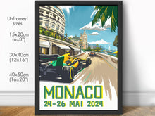 Load image into Gallery viewer, Monaco 2024 - McLaren Senna Livery - Formula 1 Art Print - F1 Fine Art Print
