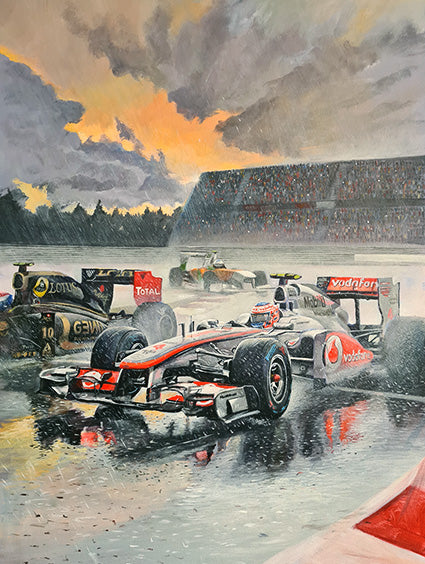 Jenson Button Storming to Victory - Formula 1 Fine Art Print