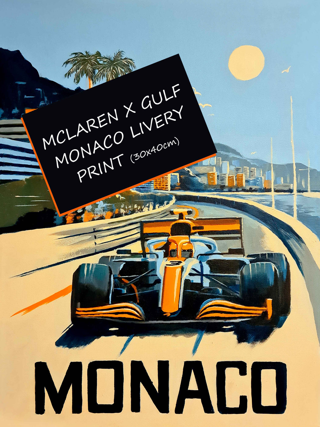 McLaren X Gulf Monaco Livery - Formula 1 Fine Art Print